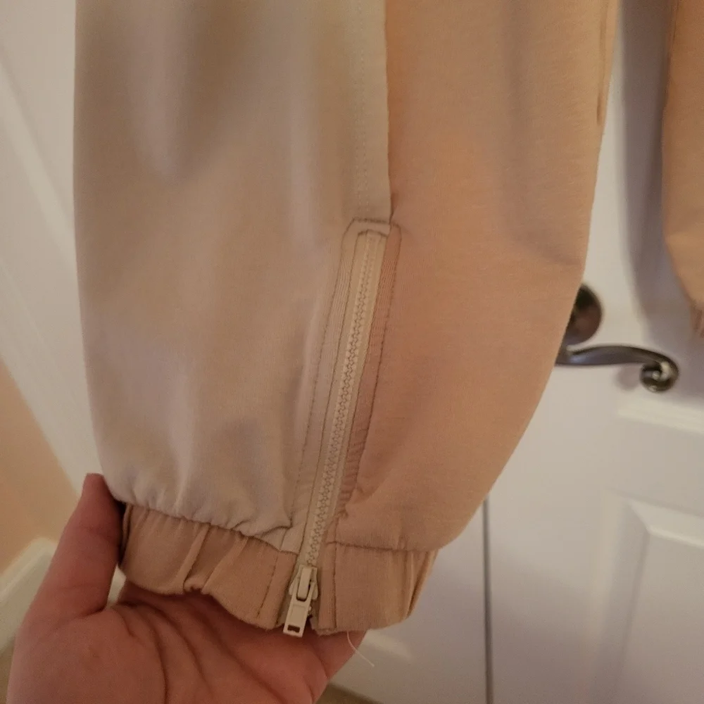 Body & Sol Tan Cream Color Block Jogger Boho Lounge Pants - Picture 3 of 6